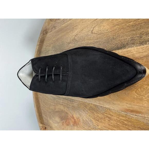 NWB Philippe Model Black Suede Pointed-Toe Lace-Up Oxfords Women’s US 5 - Picture 8 of 11